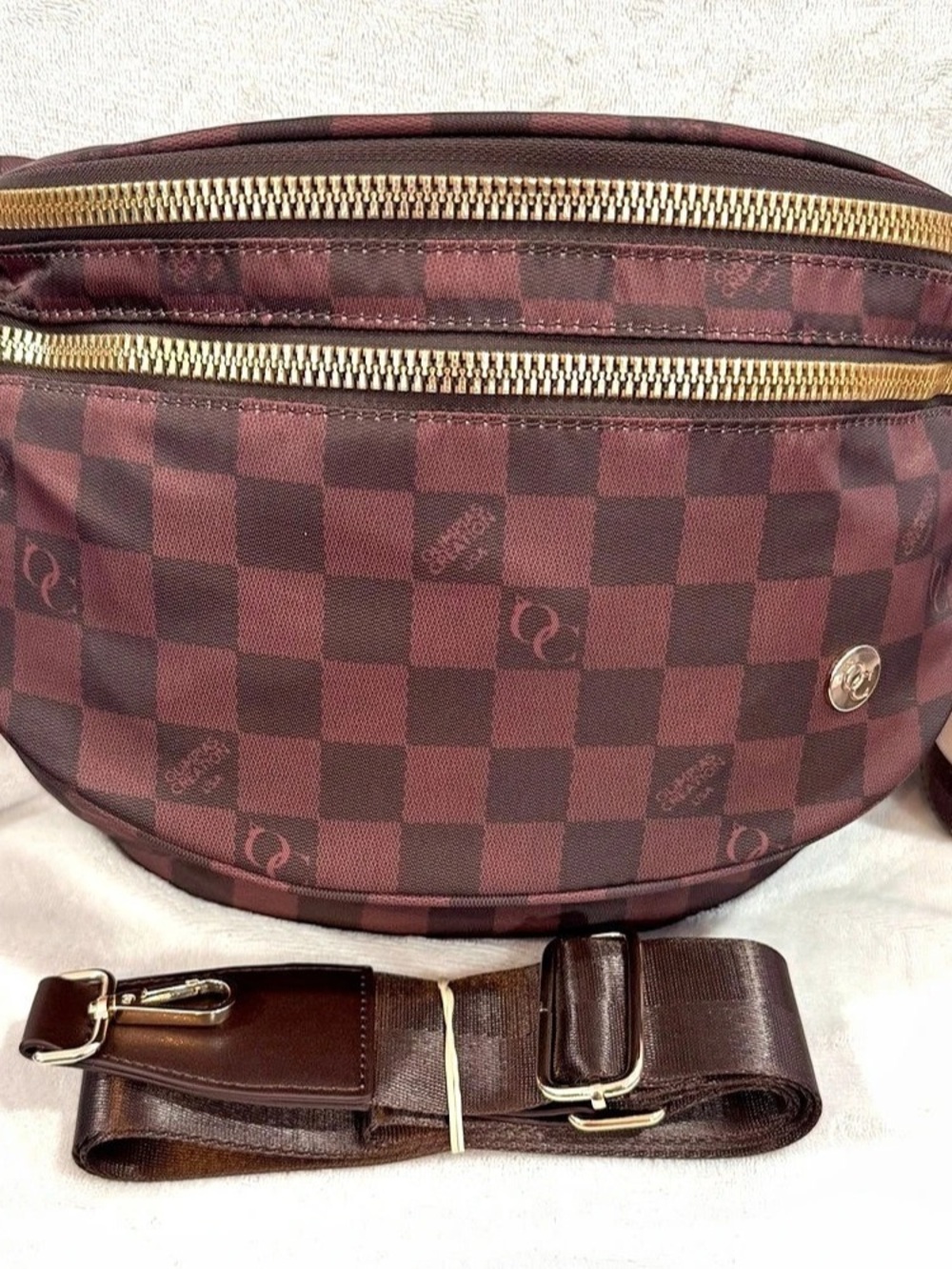 Olimpias Creation Checkered Crossbody Bum Bag w/ long strop size inclusive